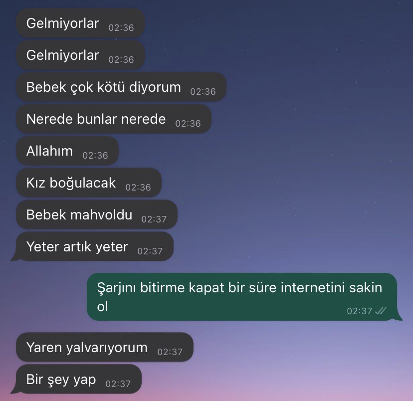 Ne kadar bağıracağız artık yeter duyun sesimizi, bebeğimiz var iyi değiller lütfen artık yardım edin. <a href="/DepremDairesi/">AFAD Deprem</a> <a href="/AFADHatay/">AFAD HATAY</a> <a href="/HatayBSB/">Hatay Büyükşehir Belediyesi</a> <a href="/ahbap/">Ahbap</a> @ahbaphatay #SONDAKIKA