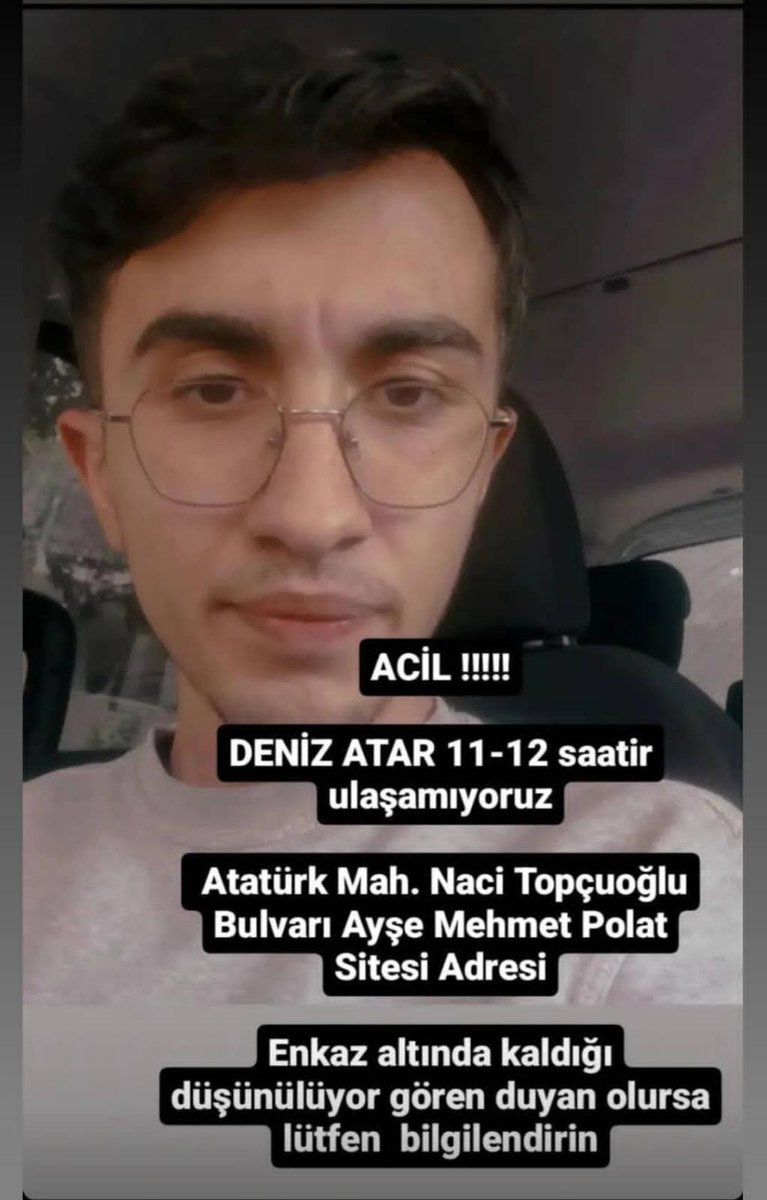 Denizden hala haber alamadık nolursunuz yardım edin
<a href="/AFADBaskanlik/">AFAD</a> <a href="/DepremDairesi/">AFAD Deprem</a> <a href="/ahbap/">Ahbap</a>
#deprem #gaziantepdeprem