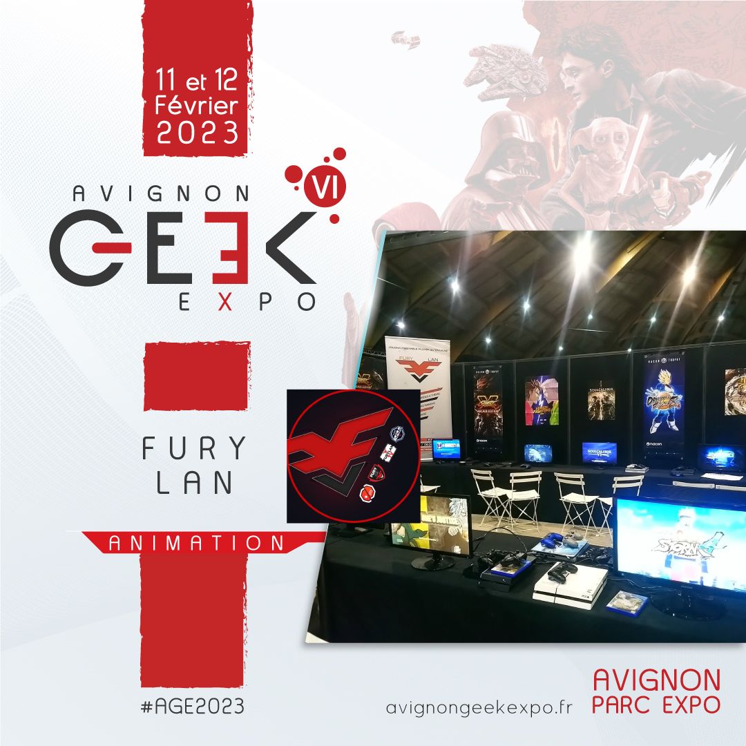 GeekExpoFrance's tweet photo. 🎮 ANIMATION 🎮

Les passionnés de chez @FuryVS_  attendent les plus gamers d'entre vous les 11 et 12 février pour notre 6eme édition !

Notre billetterie ➡️ https://t.co/pil1UZHFdp

#gaming #tournois #furylan #parcexpoavignon #avignongeekexpo #age2023 #animation https://t.co/Pij6SY9yID
