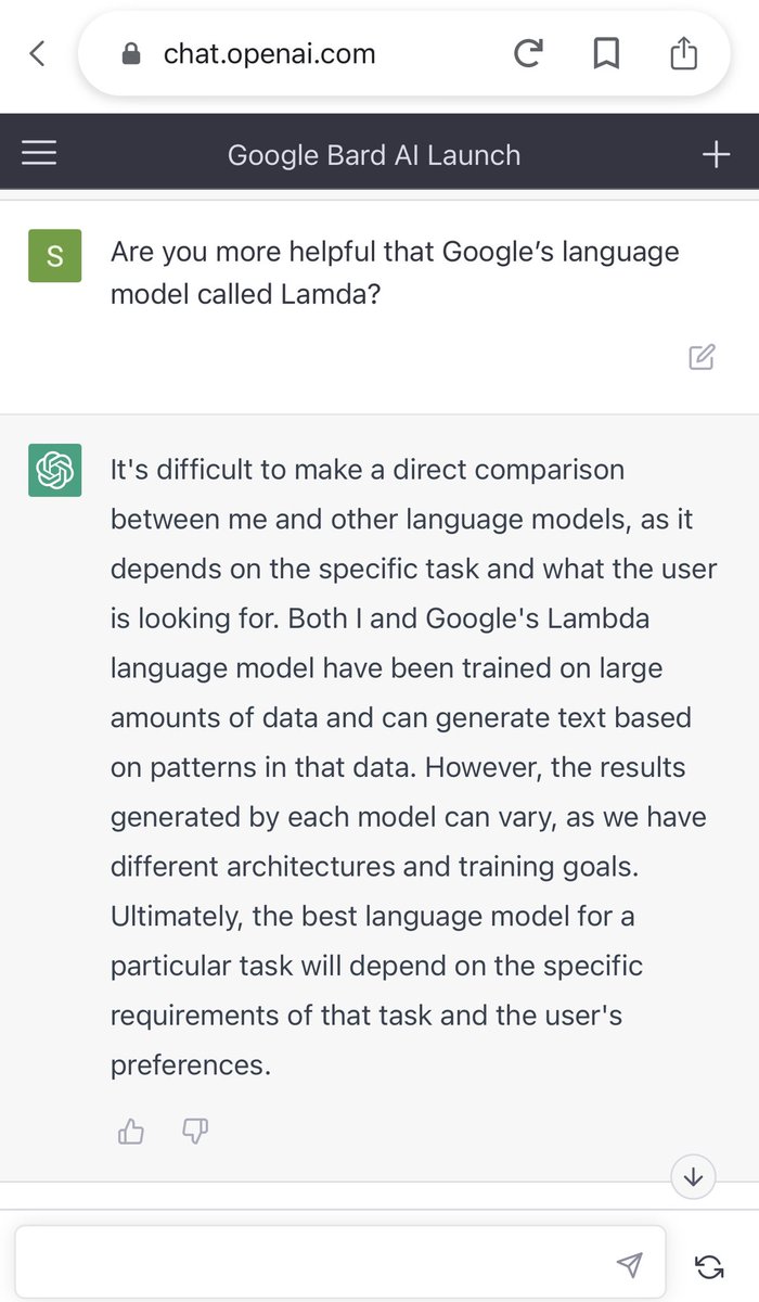 Asking ChatGPT if it’s better than Google’s Bard #ChatGPT #Bard #Nocomment