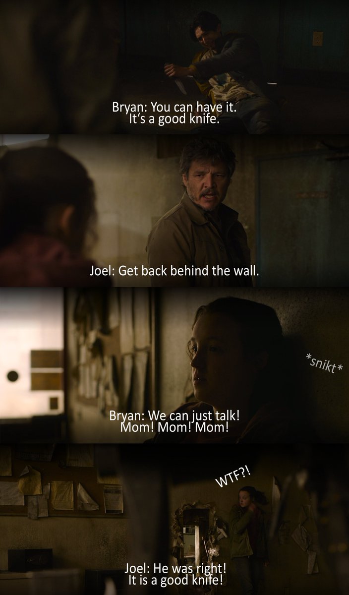 MattDembek's tweet photo. Savage Joel XD #TLOU #tlouep4 @TheLastofUsHBO https://t.co/22HqMBi48x