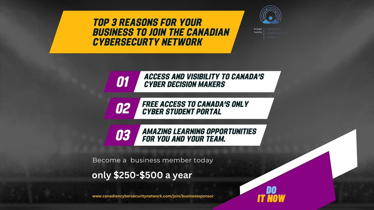 Join Canada's largest cybersecurity member network. Your business will hit new heights.
buff.ly/3jyo1kw