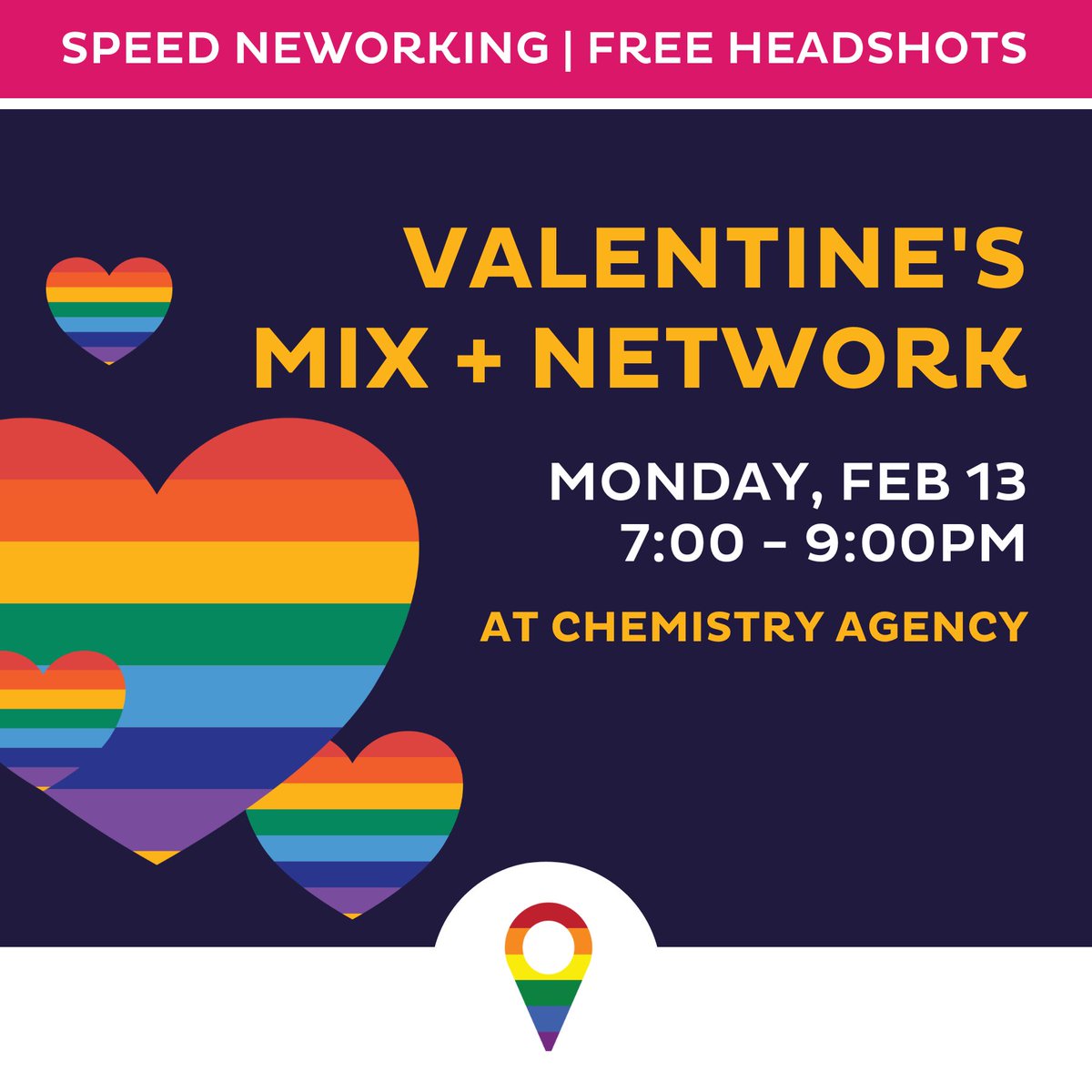 Spend your Valentine’s Day Eve mingling and networking with MAAP 💕 Start the work-week on a fun note & connect with other like-minded professionals over drinks, laughter, and good professional conversation. Did we mention speed networking and free headshots?