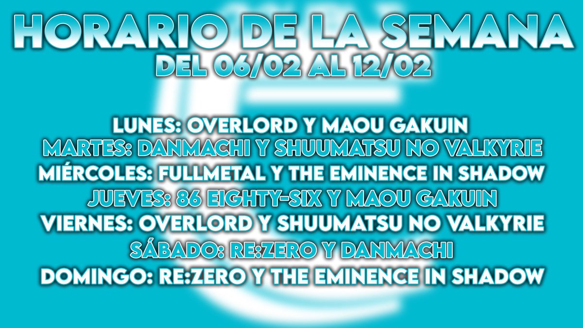 El horario de esta semana amiguitos