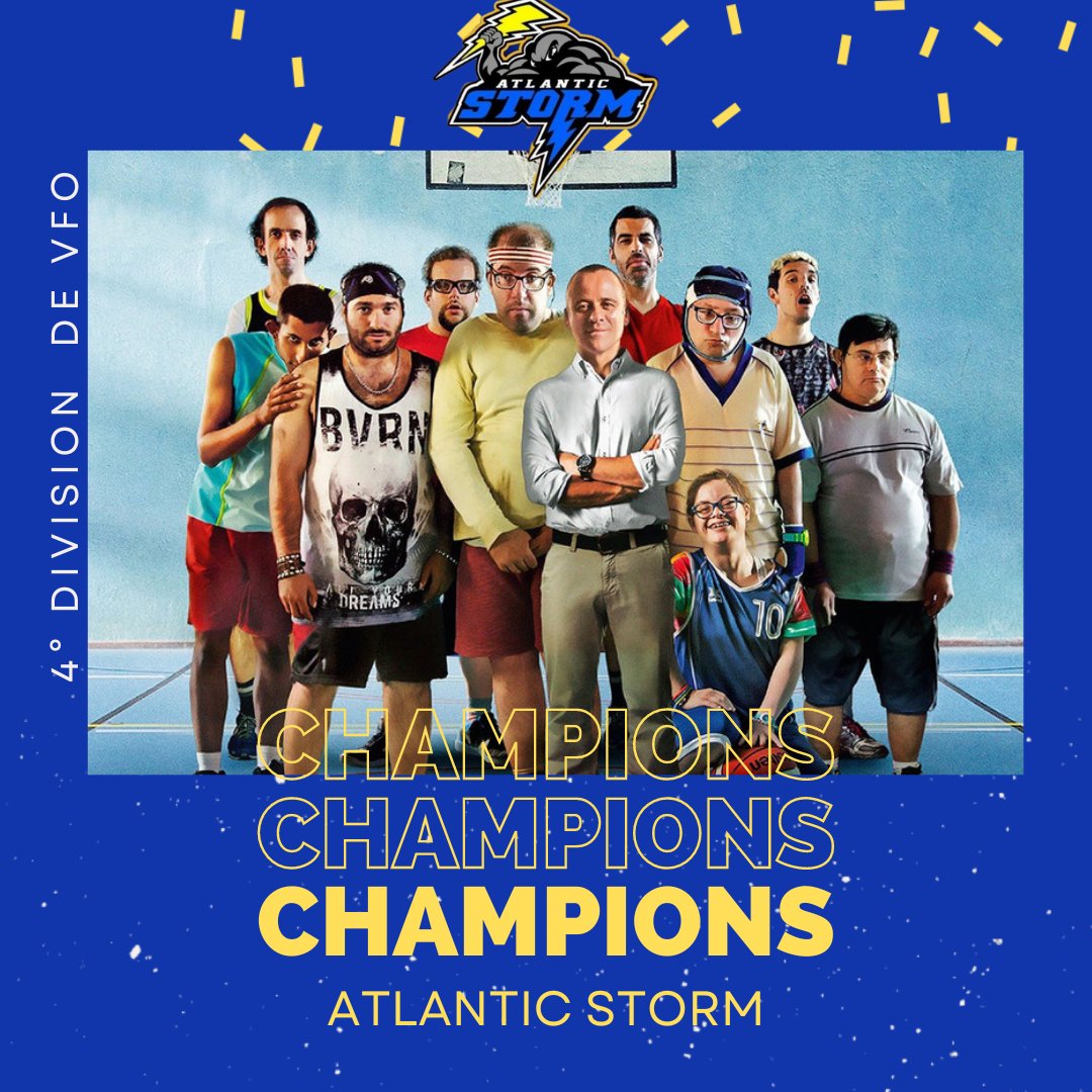 AtlanticStoorm's tweet photo. PUES SOMOS CAMPEONES DE 4A DIVISION DE VFO!! 🌊⚡️
Primer año y primer ascenso en vfo, donde hemos remado todos a un mismo sentido hacia la senda de la victoria.
#GOATLANTIC ⚡️🌊⚡️🌊 https://t.co/eyj7Y1JNxE