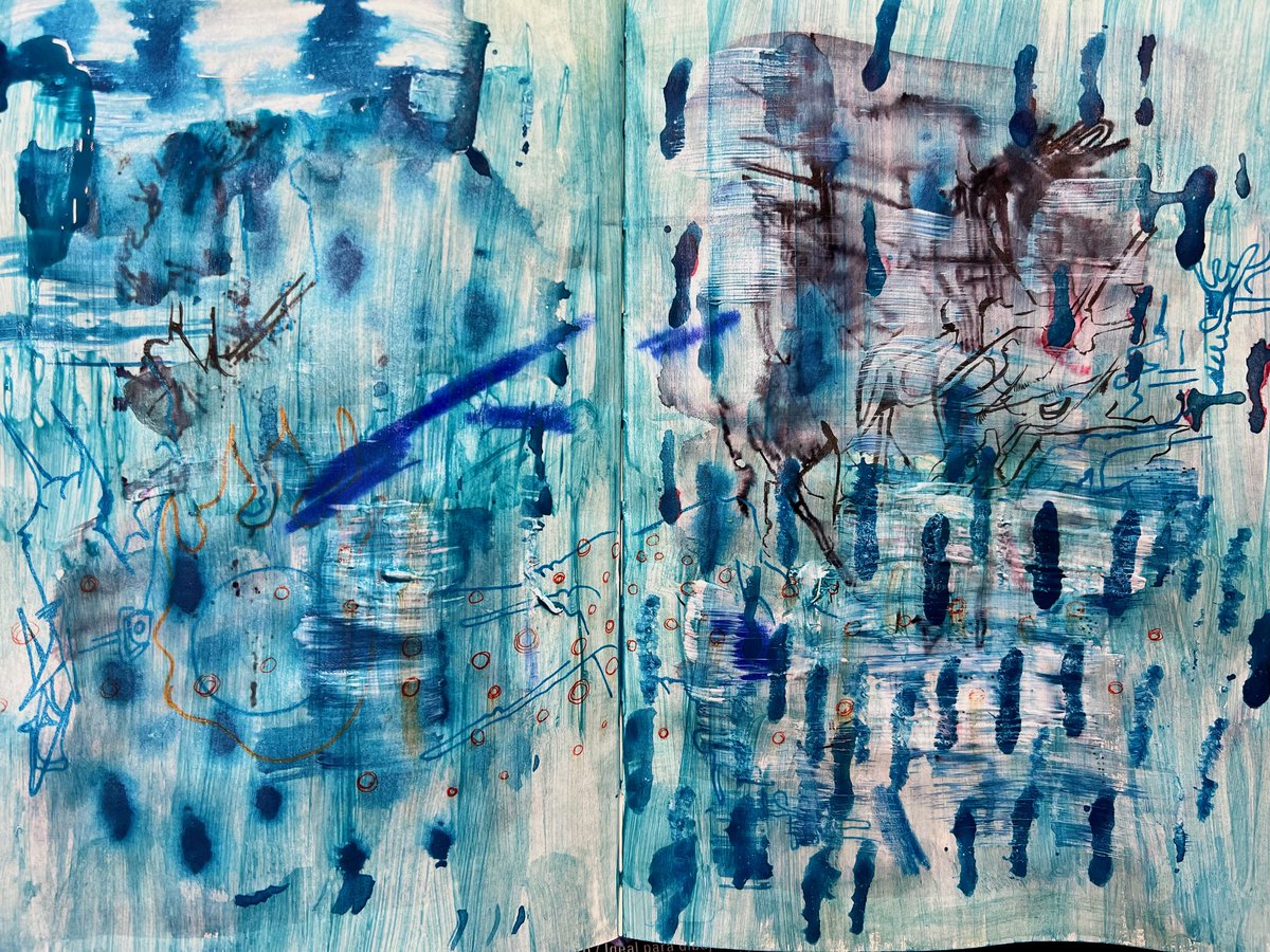 Abstract full page painting in my sketchbook #art #abstractart #abstractartist #abstractpainting #abstractpainter #juliaguzzio #sketchbook #sketchbookart #abstractsketchbook