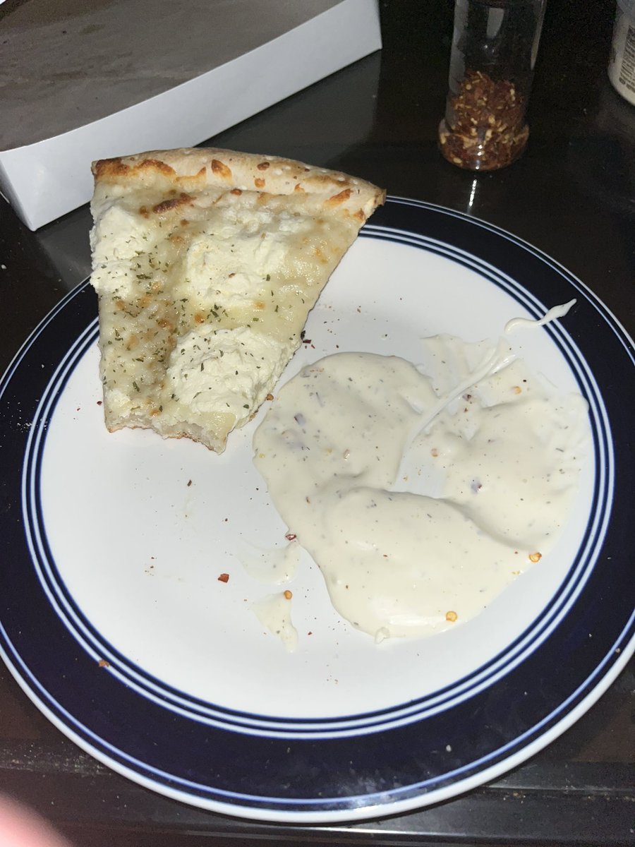 bobastah's tweet photo. went to the rangers game with @traplord__harry tonight. on my way home I hit the local dollar slice spot and OD'd on ranch and white pizza. ended up with some #CumPizza #perfectslice https://t.co/z1pNAvEOsx