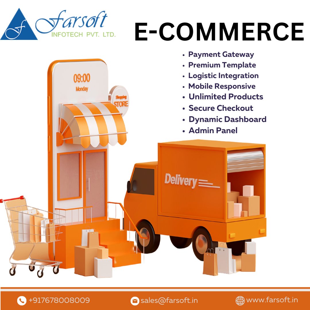 Shop the latest products online and enjoy convenient delivery straight to your door, Get your E-commerce Website!!
@farsoftinfotech 
#ecommerce #ecommercebusiness #ecommercestore #ecommercewebsitedesign #ecommerceservices #onlineshopping #onlinestore #discount #discountstore