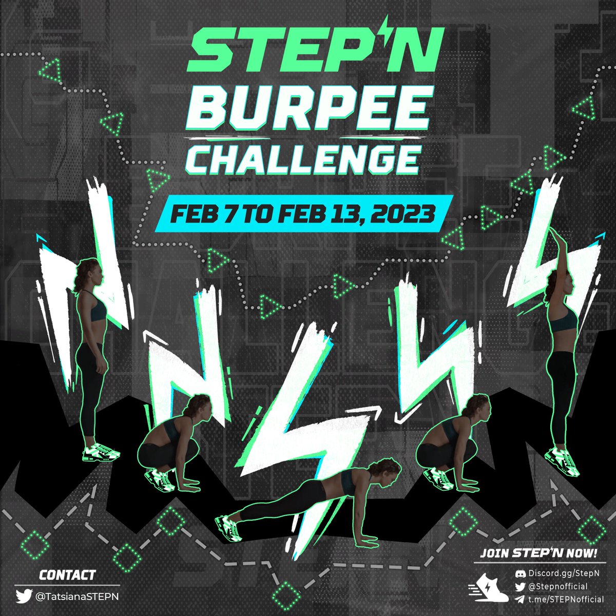 TatsianaSTEPN's tweet photo. 🤩 Are you ready? Then let's start.
🔥BURPEE CHALLENGE🔥
⚡️We will split into two groups so that everyone can prove themselves.
🤓Read the conditions in the branch and watch the video on how to do it correctly.
🔥Well, let's give fire?!
⚡️Let's go.
#STEPNBURPEE #STEPN #FSL https://t.co/0pITvpXfgS