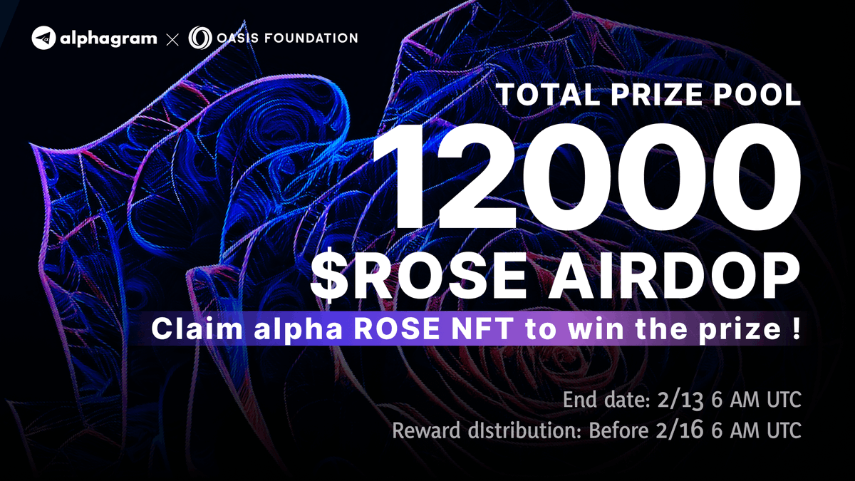 alphagramapp's tweet photo. 🎁@OasisProtocol $ROSE Airdrop
💰Total prize pool 12000 $ROSE for 300 winners

🔷 Follow and retweet @alphagramapp
🔷 Download / Join alphagram airdrop group and send a $ROSE red packet 
🔷 Join NFT verified group on alphagram

❗Only for Android users

👇Read for details👇 https://t.co/4KXsYKJcVD