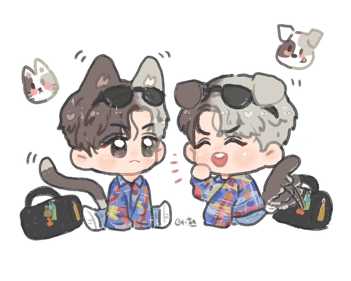 一些今日份的涂涂 @JacksonWang852 🐱🐶 #王嘉尔 #Jackson #JacksonWang #fanart #Jacksonfanart