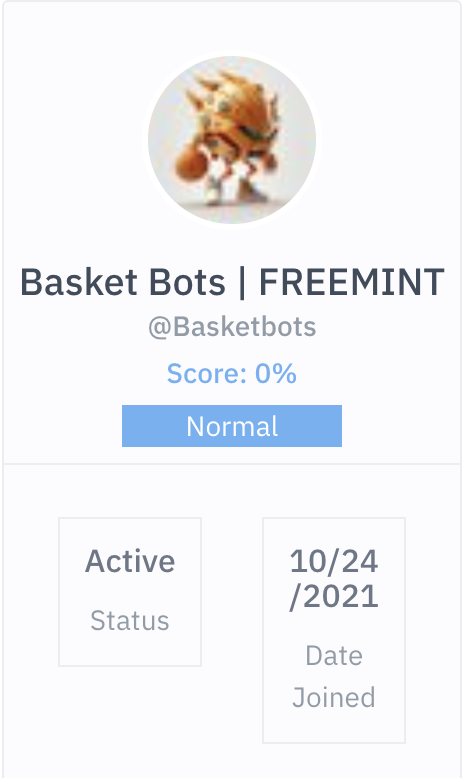 mcdy's tweet photo. Tip: one more account to block: Basketbots
Numerous username changes in its history: https://t.co/HIPB5rRsMz
#NFTBlockList https://t.co/4movbeCrSC