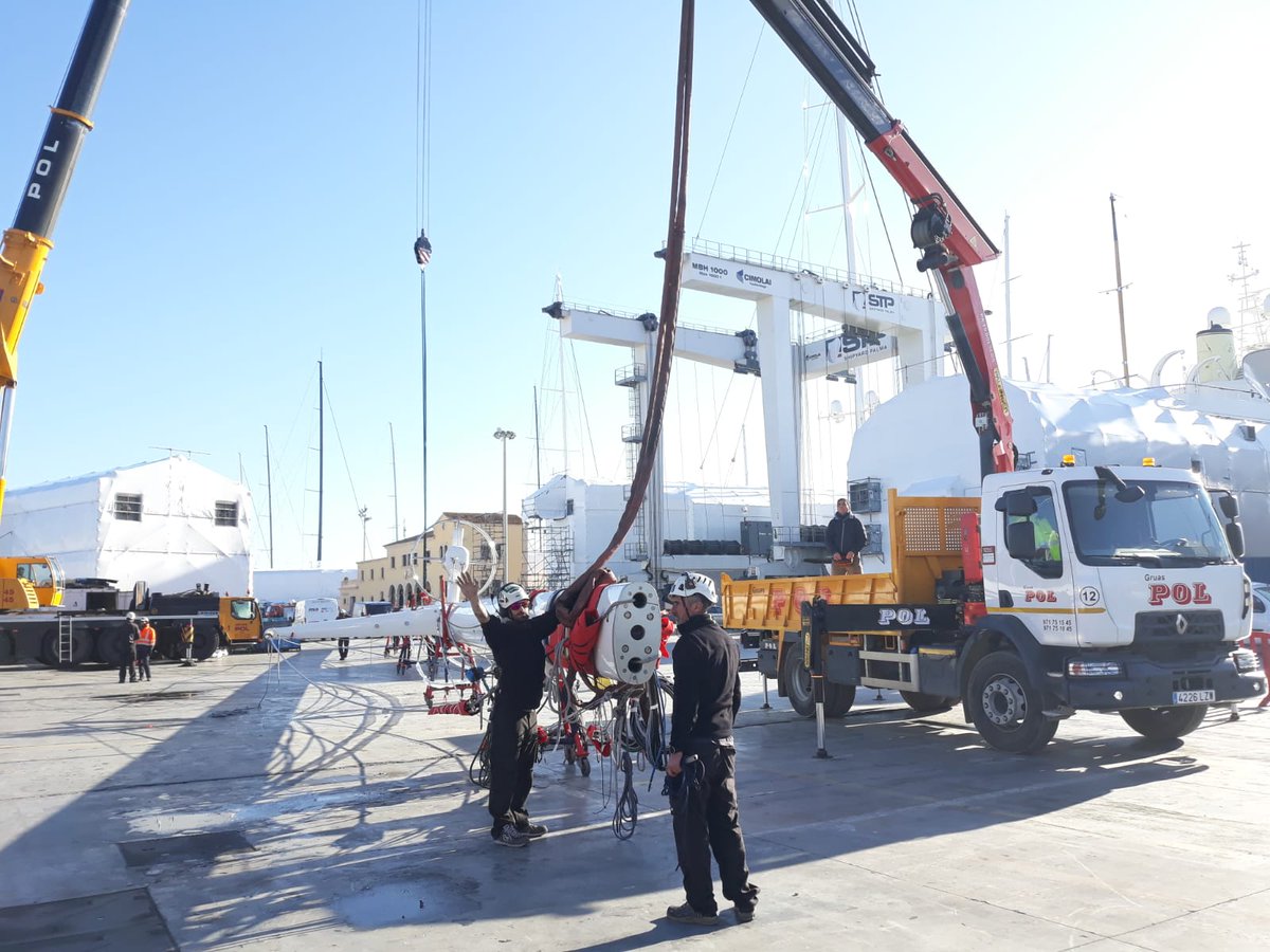 RSBRigging's tweet photo. Monday morning antics (and the glorious sunshine we are fortunate enough to be accustomed to in Mallorca!)... back at it in the shipyard once again with the re-step of classic S/Y Aurelius.
#restep #mondaymorning #yachtrigging #shipyardlife #yachtaurelius #sailingyacht https://t.co/FqrnbARh9B