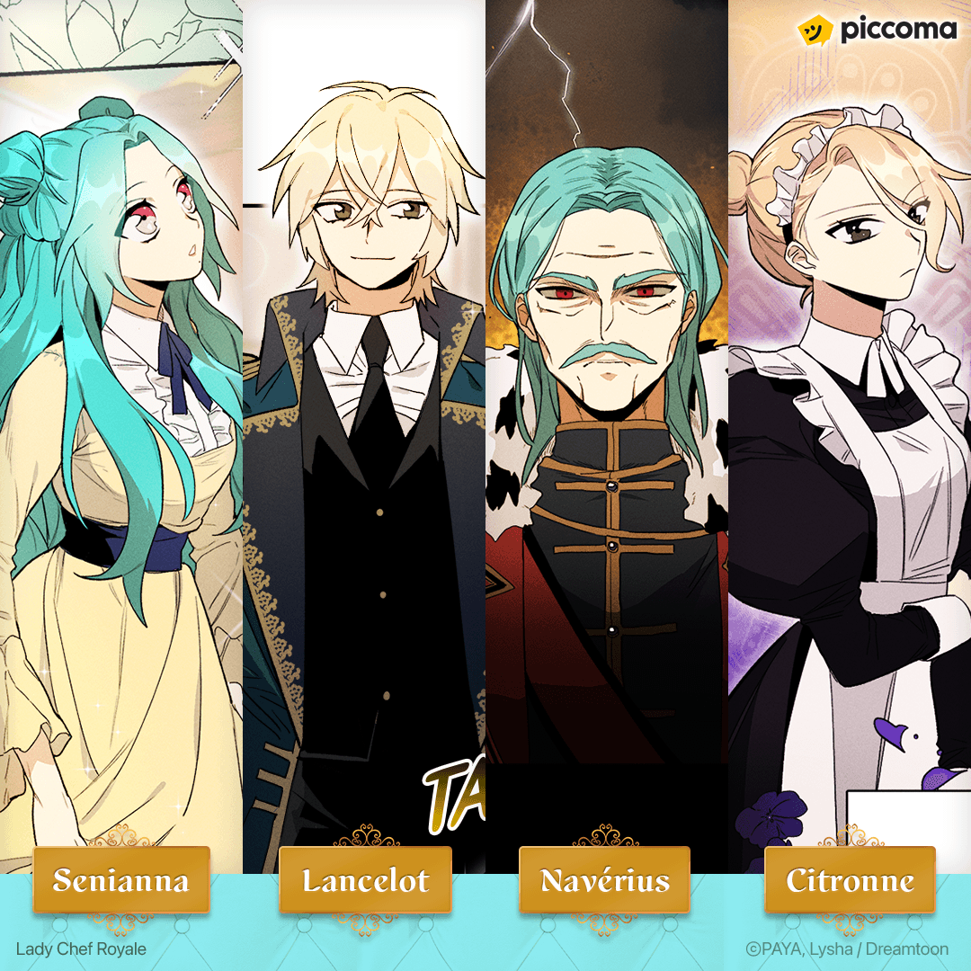 piccoma_FR's tweet photo. Cuisiniers, à vos couteaux ! 🔪 Les délicieux personnages de #LadyChefRoyale vous attendent afin de concocter le meilleur menu possible ! 🍱
#webtoon #smartoon #cuisine #aventure #food #lemeilleurpatissier #topchef https://t.co/t7omKAXf2K