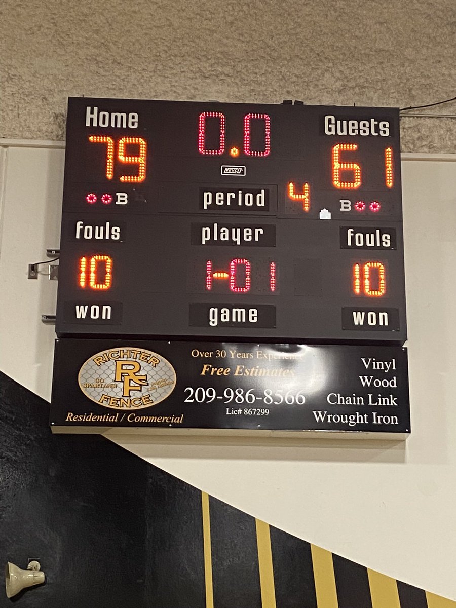 It’s all over in Lathrop. Spartans take down Mt. House in Boys Basketball 79-61. This win get us a piece of the WAC title. Los Banos come to town Wednesday for Senior night. A win will clinch an outright championship. Let’s go!!!