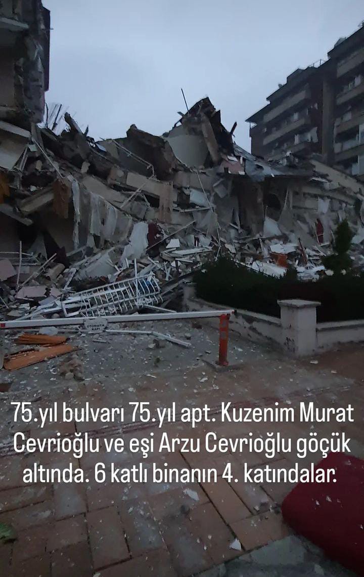 Öğretmenimin yakınları göçük altında, HATAY