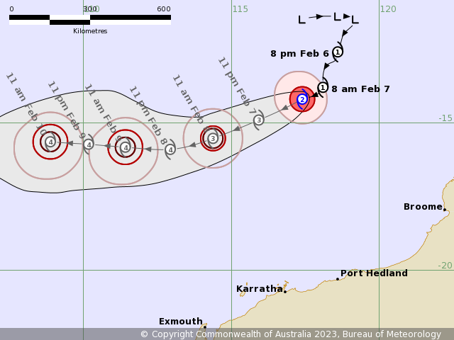 #Cyclone #Freddy, off #westernaustralia, is now a C1 SSHWS storm, C2 Aus Scale; will peak at 120mph C3 or even higher; BOM forecasts a peak of C4 Aus Scale
No threat to land thankfully
#TropicsWX #wxtwitter @BOM_au #Australia