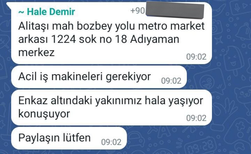 Topluluktan arkadaşımın yakınları göçük Altında ADIYAMAN