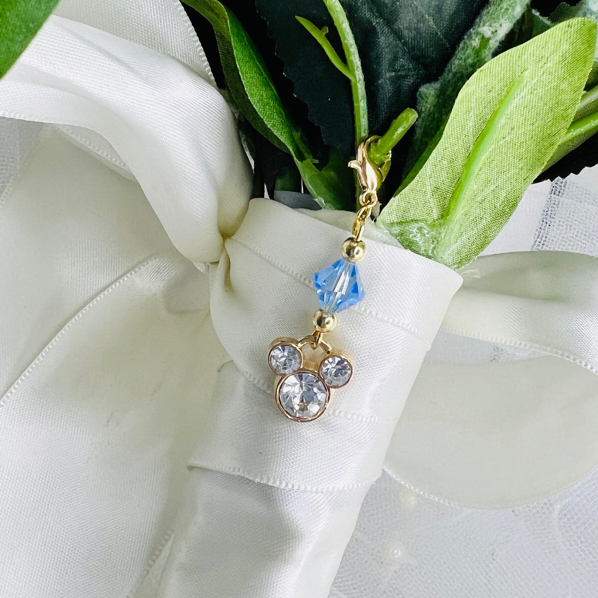 Pretty Hidden Mickey Something Blue charm with a blue Swarovski Crystal bead @ bejewelledbridal.com.au/online-store
 #somethingblue #hiddenmickey #hiddenmickeys #bluecharm #bridal #bridalaccessory #bridalaccesories #bridalgift #bridalgifts