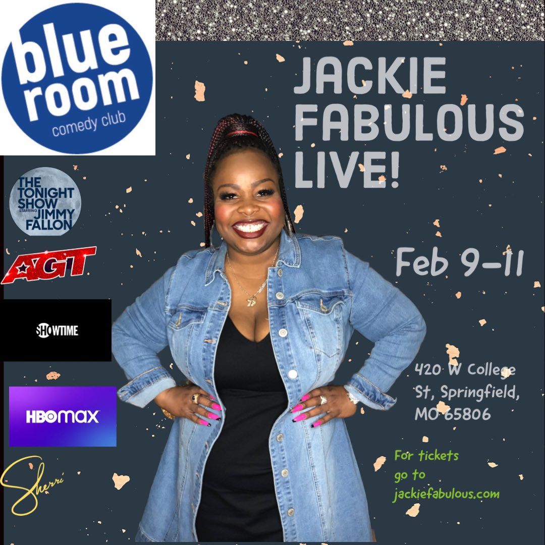 🗣💃🏽💃🏽PULL UP!! This weekend Feb 9-11 @blueroomcomedyclub 5 shows! Go to link in bio for tix!!! #springfield #missouri #comedy #standup #agt #jackiefabulous