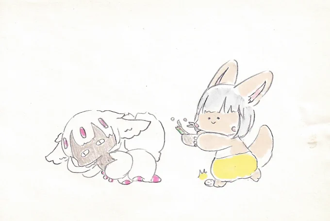 そす子にシチューを…あっ。#イラスト #メイドインアビス 