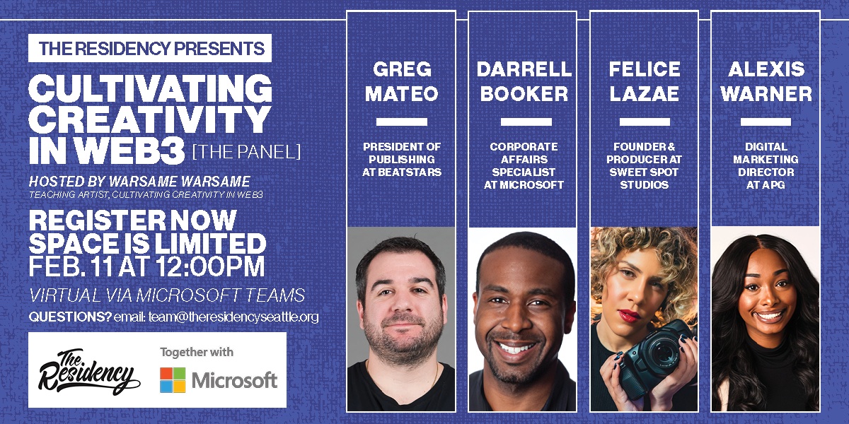 Want to hear from industry professionals? Register for the ‘Cultivating Creativity in Web3’ panel! More information in our linktree. 
eventbrite.com/e/cultivating-…

#Web3 #musicindustry #panel #hiphop