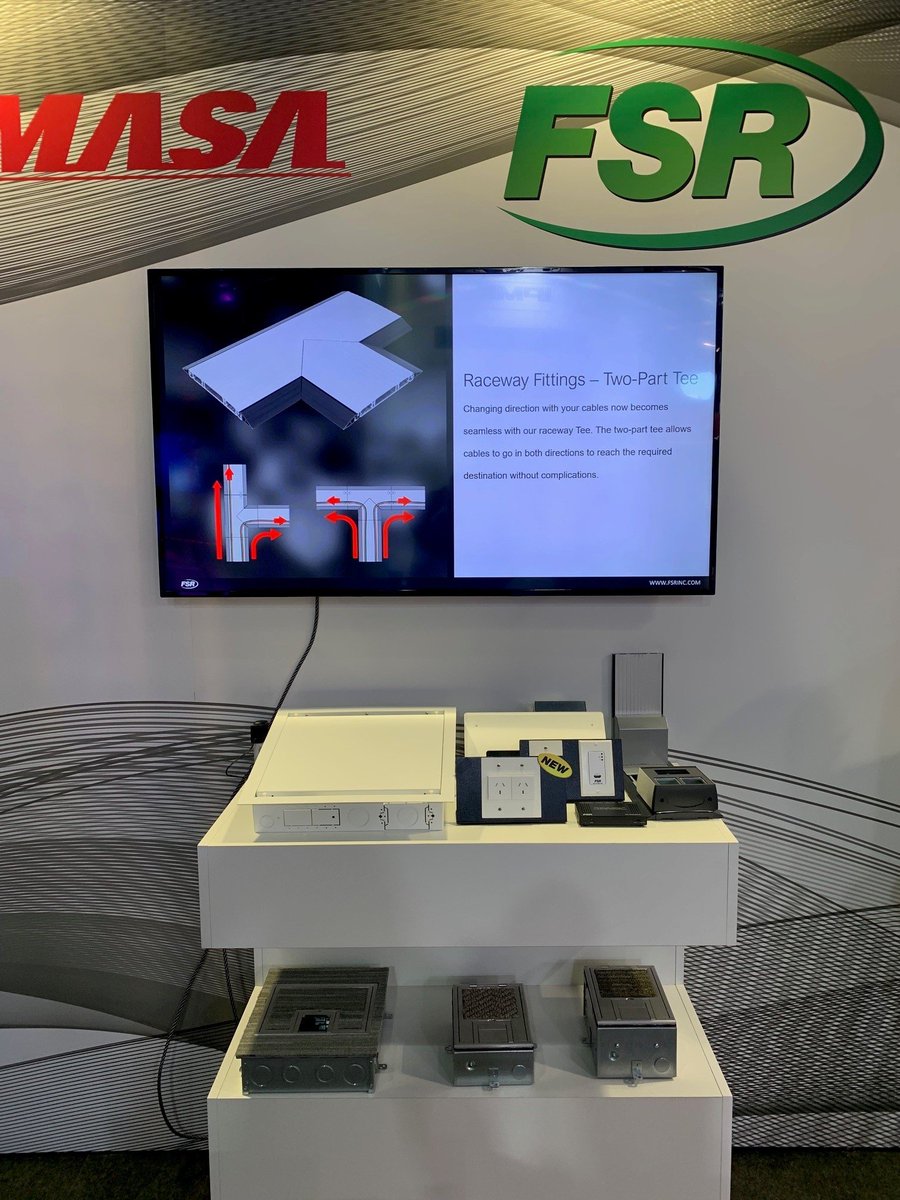 globalAVnetwork's tweet photo. @FSR_Inc was exhibiting at #ISE2023 and showed a variety of AV infrastructure solutions including #FloorBoxes, #WallBoxes, #TableBoxes, #CableRetractors as well as the very popular Smart-Way floor/wall #raceway system.
#AVtweeps #AVinfrastructure #ISE2024 #ProAV @FSR_Intl https://t.co/LFDN3UCUUp