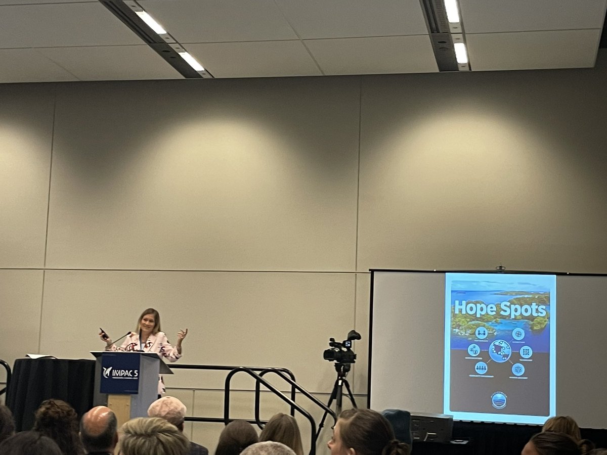 A packed room at #impac5 to hear Shannon Rake speak about @MissionBlue Hope Spots, along with @SylviaEarle @mariogomezc @aoifepascale @fairseas