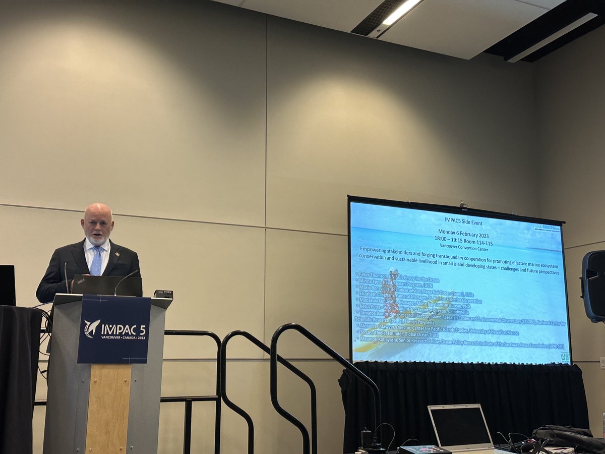 ⁦@ThomsonFiji⁩ #IMPAC5 highlights ocean connectivity in ⁦@OPRI_SPF⁩ side event