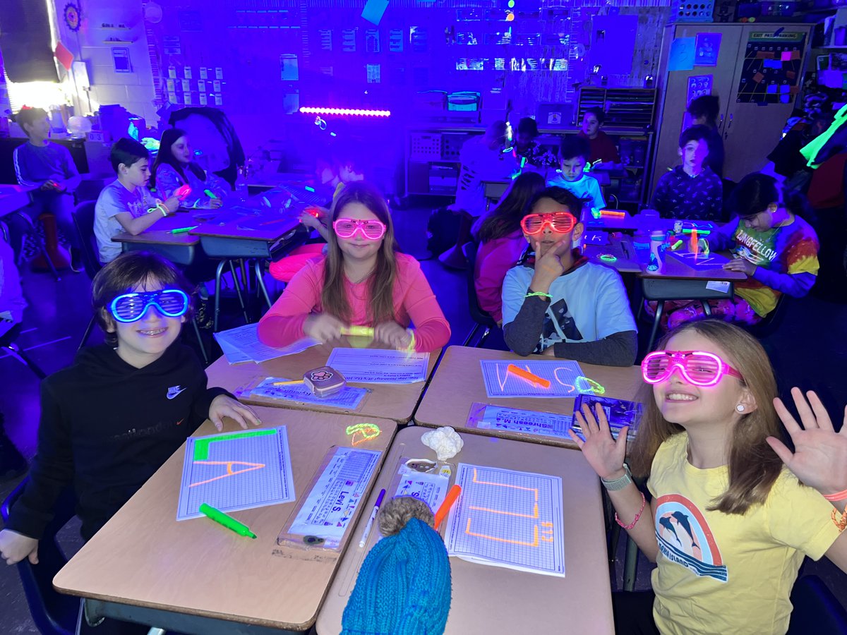 5th Grade is 1000 days brighter!  Glow Day part 1 was a huge success.  Thanks to all parents who contributed to our fun event.
