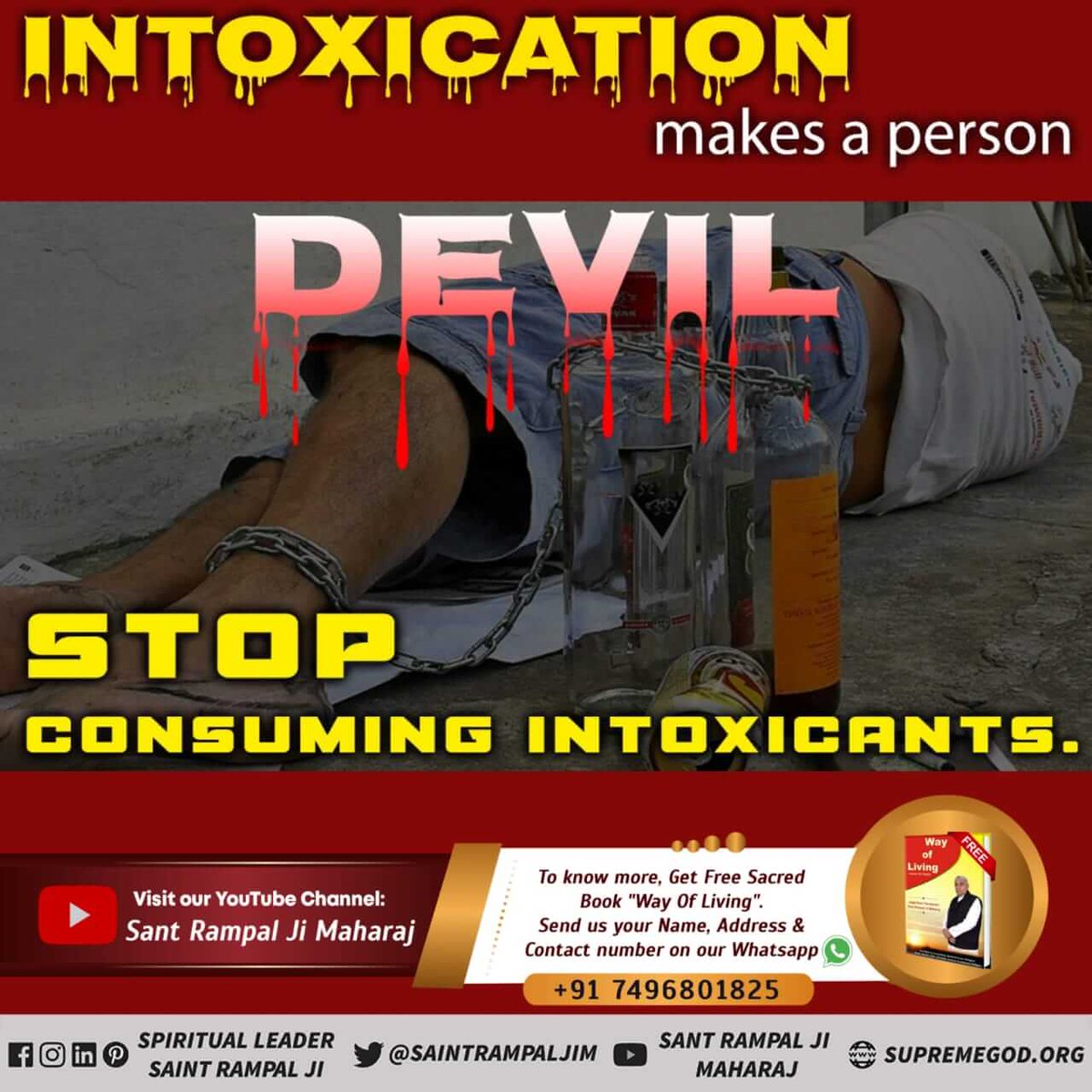 Archana_dasi_B's tweet photo. #StopDrinkingAlcohol
Intoxication leads to destruction.
नशा = सर्वनाश. https://t.co/nYaGJaDnA0