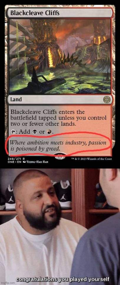 CarbonGlitch13's tweet photo. Congratulations, Wizards.

🤌🤌

#cEDH #MTG #MTGArena #MagicTheGathering #MTGA #EDH #Commander #mtgmemes #MTGCommander #mtgcards #MTGEDH #MTGModern #MTGStandard #dnd #ttrpg #mtgfinance #MTGArt #MTGPhyrexia #MtGONE #MTGPhilly #MTGDMR #MTGSecretLair https://t.co/3dgZUngtjG