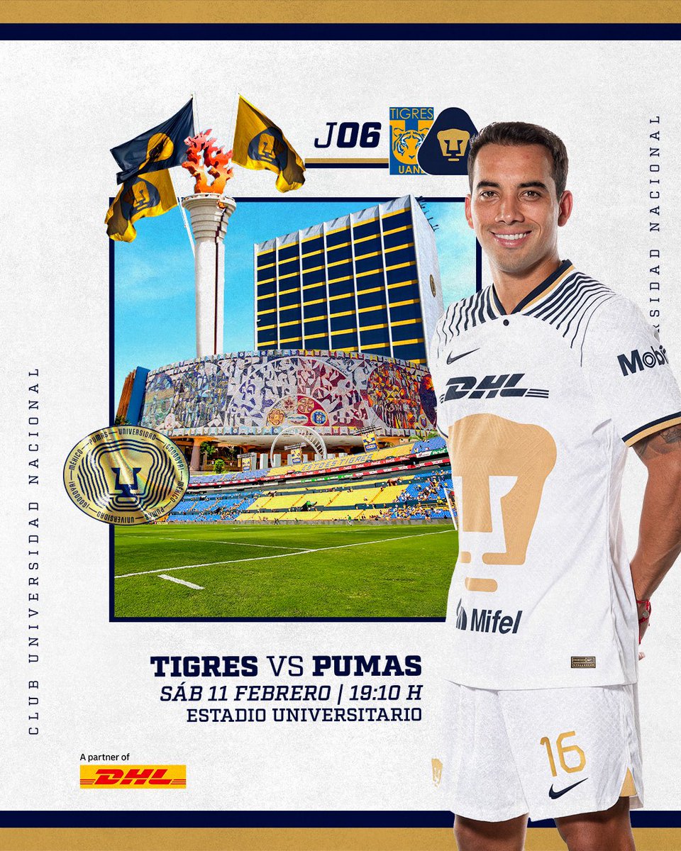 Jugaremos con #GarraYEntrega la siguiente jornada del torneo. 👊

<a href="/DHLMex/">DHL México</a> te muestra lo que debes saber del partido. 

🆚 | <a href="/TigresOficial/">Club Tigres 🐯</a> 
🗓 | sábado 11 de febrero
⌚️ | 7:10 pm
🏟 | Estadio Universitario
📺 | Canal 5 y TUDN

#SoyDeTabasco #OrigenDeLaPasión