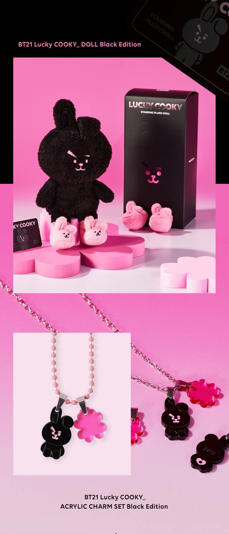 BT21 Lucky COOKY black edition container