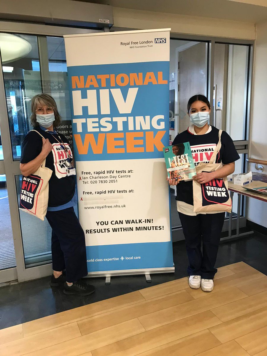 our amazing @ICDCRoyalFree team out @RoyalFreeNHS for #HIVTestingWeek 👏🏼👏🏼🥰👍🏼 #KnowYourStatus #cantpassiton