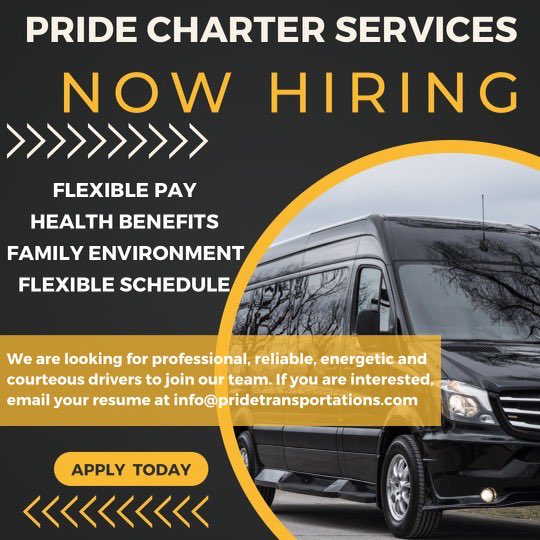 PrideCharters's tweet image. HERE WE GROW AGAIN!!
 🚨🚨WE ARE HIRING🚨🚨
We are looking for professional, reliable drivers to join our team.  We’re hiring at our Cincinnati OH and Atlanta GA locations. CDL with passenger B endorsement preferred but not required.  info@pridetransportations.com