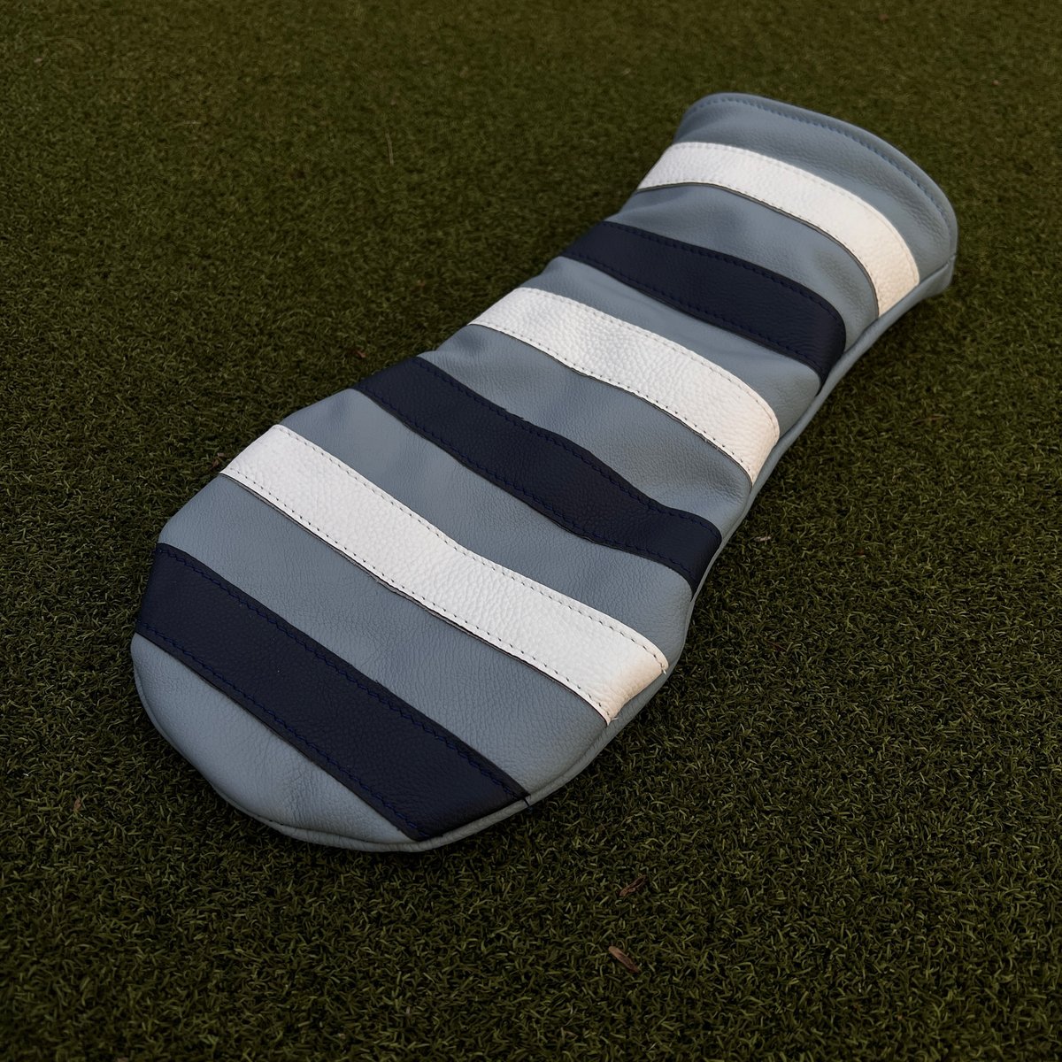 Our Stripeshow Cover with contrasting stripes.  #CustomHeadCovers #Golf #LeatherGolf #GolfCovers