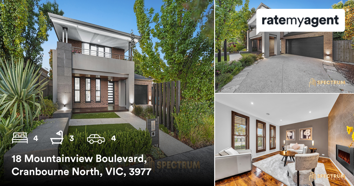 🛌 4 🛀 3 🚘 4
📍 18 Mountainview Boulevard, Cranbourne North, VIC, 3977

My latest sale on RateMyAgent.

rma.reviews/Y7wGtpu5Add6

...
#ratemyagent #realestate #Spectrum_Real_Estate