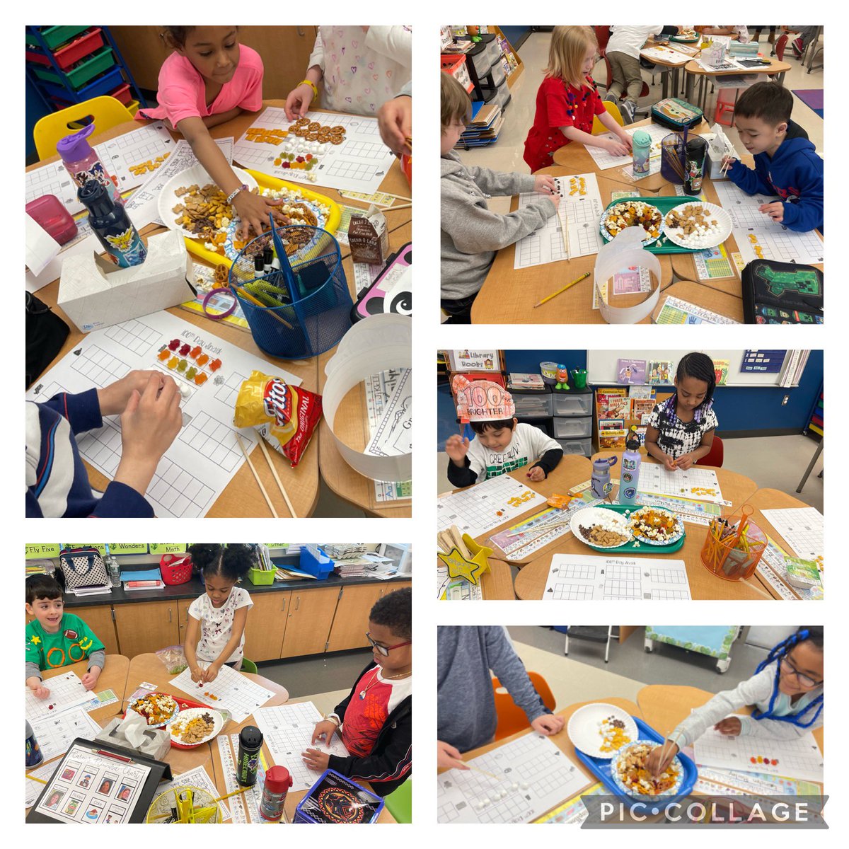 Today we celebrated the 100th day of school and National Chopsticks Day by building a 100 day snack using our chopsticks