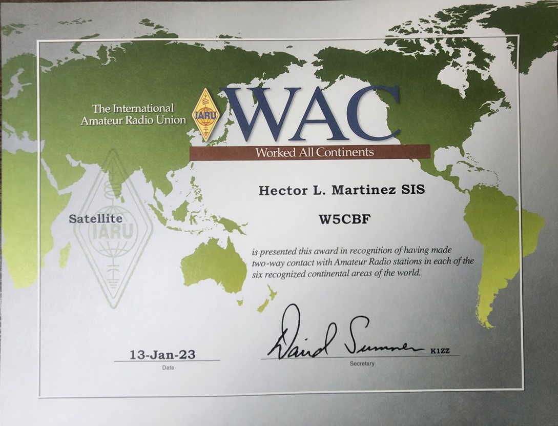 Just a few months ago, Asia was out of range to complete #ARRL Satellite WAC from Southwest Louisiana. Not anymore! Thank you to everyone who made it possible! #amsat #hamradio