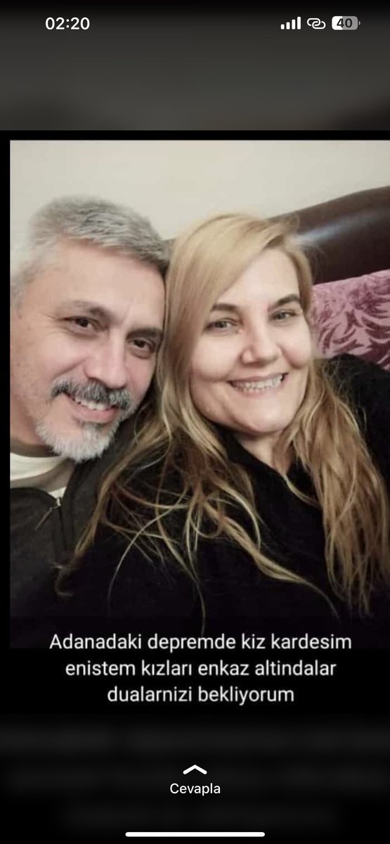 ardadarda01's tweet photo. @pqueenn Ailemden hala bir haber alamadık. Gören duyan bilen varsa yazsın Lütfen yardım edin! 🙏 #adana #zerayapt #deprem https://t.co/DgSpC1jUnL