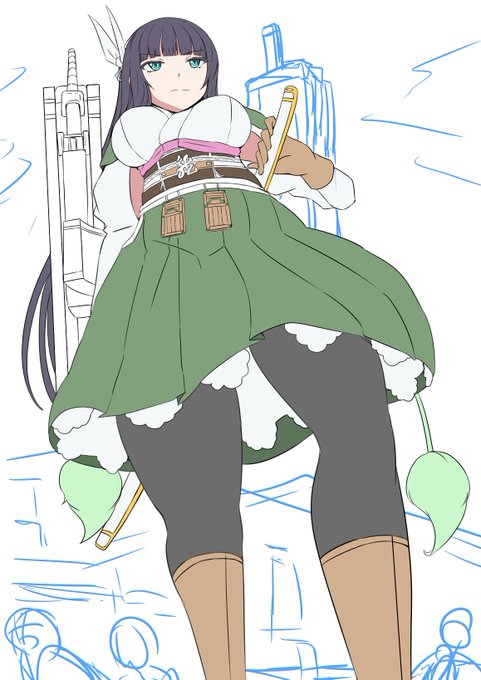 デカさを強調するには背景が肝になるので人だけではアカンと教えてくれたデカ娘概念には感謝してる(練習することが際限なく増える) 