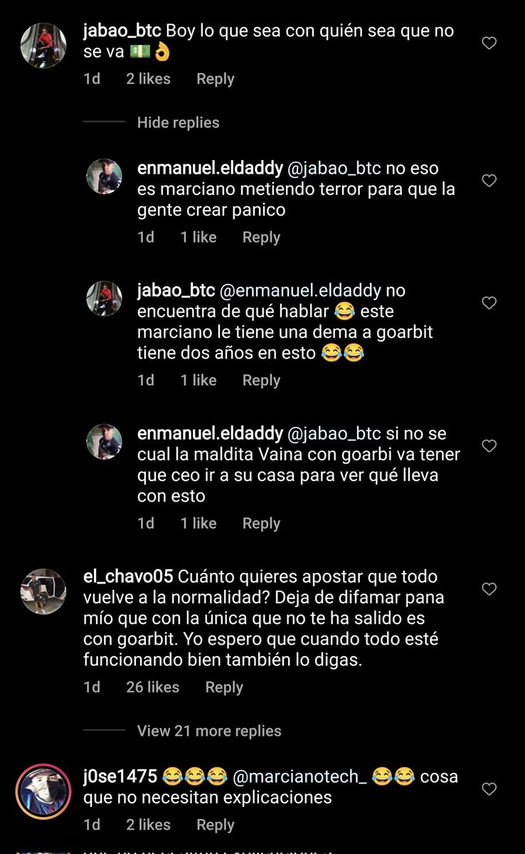 VictorAsanchz's tweet image. Me tomé el atrevimiento de tomar este Capture en uno de tus videos en Febrero 22 para cuando cayera #Goarbit reírme solito 🤣🤣 @MARCIANOPHONE