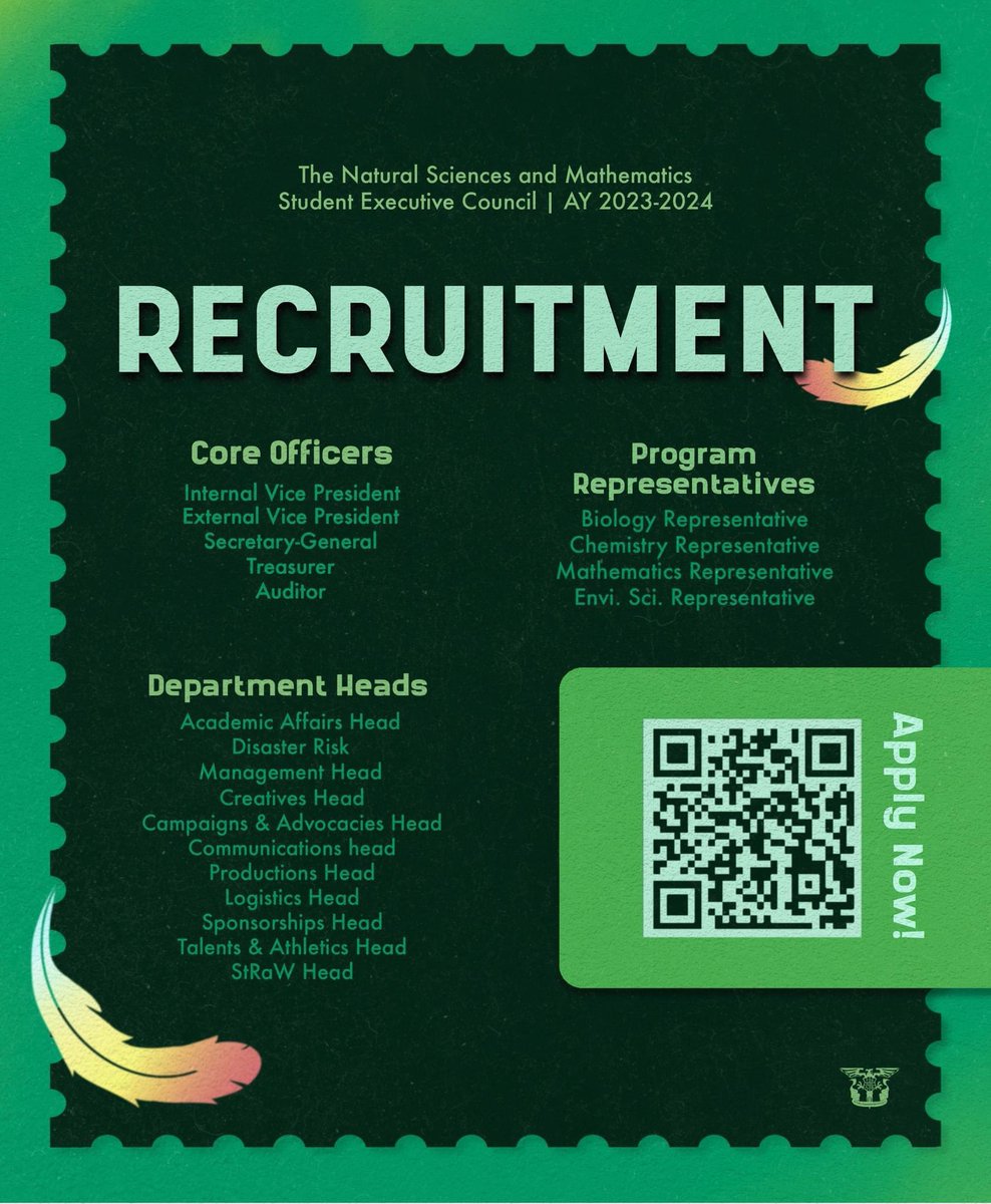AdDU_NSMSEC's tweet photo. Falcons! As the academic year is coming to an end, the NSMSEC is opening its doors to passionate students willing to serve the cluster for the upcoming academic year. Join us as we soar through higher heights and register today! https://t.co/oiYzlJkHEZ
#ExceedingExcellence✨ https://t.co/YnSb9q7mZv
