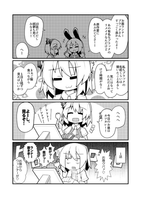 お面ランナーBLACKさんを見た妖夢ちゃん
※という体裁のBLACKSUN感想漫画 