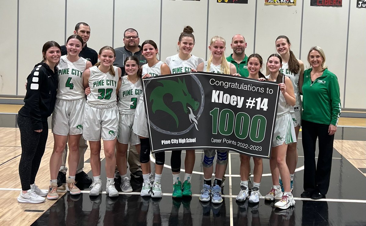 Pine City 87
Mille Lacs 28
Congratulations to Kloey Lind on reaching the 1000 point mark in her career!  Great job Kloey!!  We are very proud of you!!
@wcmpradio <a href="/CentralMNHoops/">Central MN HS Hoops</a> <a href="/GMacHoops/">Grant McGinnis</a> <a href="/MinnesotaScores/">Minnesota-Scores.net</a> <a href="/MNScoreFeed/">MN ScoreFeed</a>