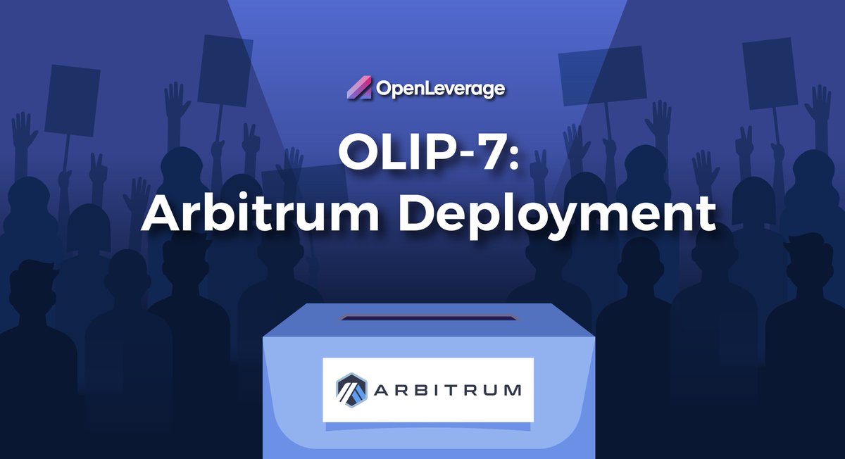 💎 #OpenLeverage is now submitting proposals for implementation to <a href="/arbitrum/">Arbitrum</a>

This is positive news for the community, please contribute to support this effort by voting now !!

🔥 snapshot.org/#/xole.eth/pro…

Voting closes: February 9

Let's go 💙,🧡

$OLE #Arbitrum