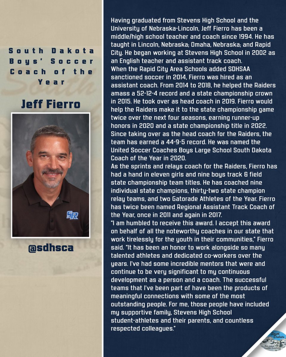 South Dakota Boys' Soccer Coach of the Year