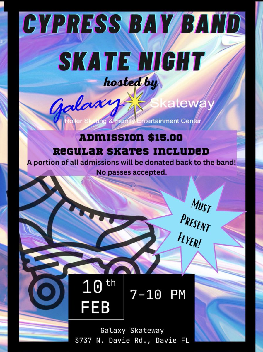 Join us this Friday, Feb 10th for a fun night out while fundraising for the band! #cypbayband