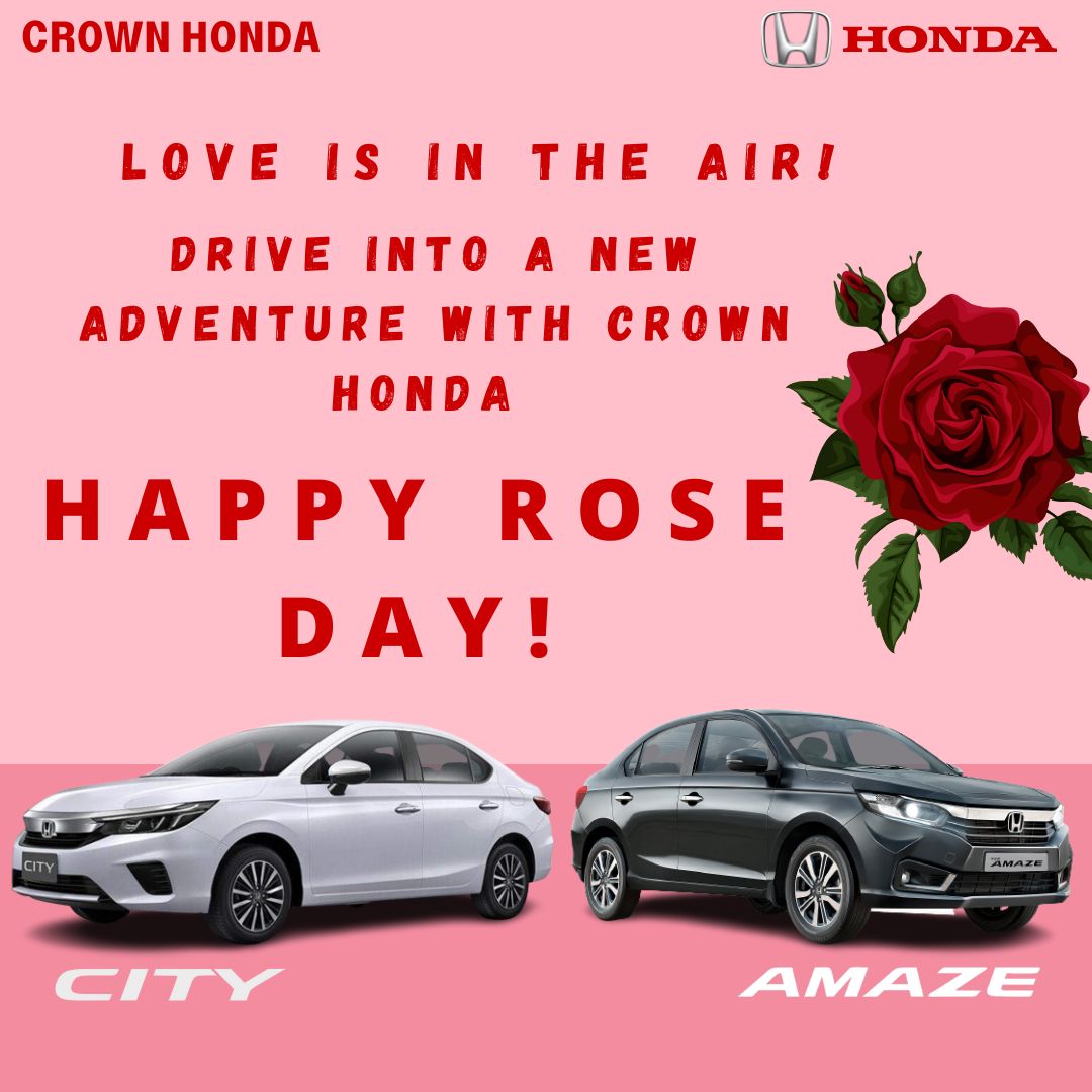 honda_crown's tweet photo. Roses are red, violets are blue, Crown Honda wishes you a Happy Rose Day too๐น #HappyRoseDay #CrownHondaLovesYou #SpreadJoy #crownhonda #roseday #rose #valentinesweek #love #loveyou #honda #hondacars #instagram #instalike #instamood #instalove #instarose #spreadlove #newcar https://t.co/3kmZoJZcXD